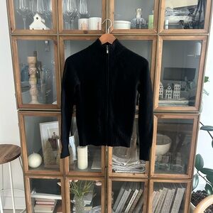 Lord & Taylor 100% Cashmere Zip-Front Sweater
